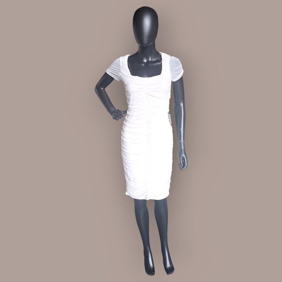 White Netting Center Ruched - Picture 2 of 6